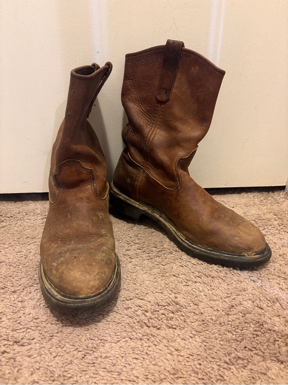 Red Wing Shoes Brown Leather Pull-On Cowboy Boots